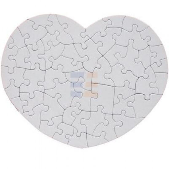 Сублимационный Картонный Пазл, Сердце, 20x24см, 52 эл