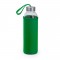 500ml Glass Green Water Bottle with Case
