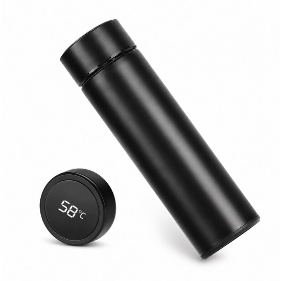 500 ml Termos din Otel Inoxidabil cu Termometru, Red 500 ml Termos din Otel Inoxidabil cu Termometru, Red