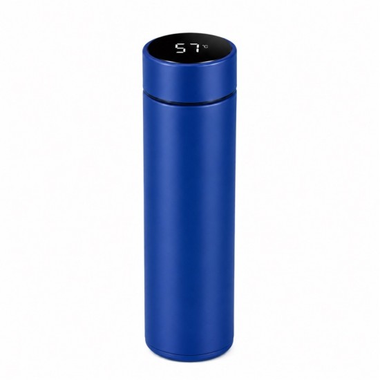 500 ml Termos din Otel Inoxidabil cu Termometru, Blue 500 ml Termos din Otel Inoxidabil cu Termometru, Blue
