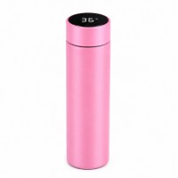 500 ml Termos din Otel Inoxidabil cu Termometru, Pink 500 ml Termos din Otel Inoxidabil cu Termometru, Pink