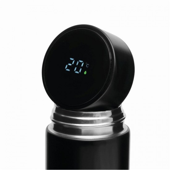 500 ml Termos Negru din Otel Inoxidabil cu Termometru