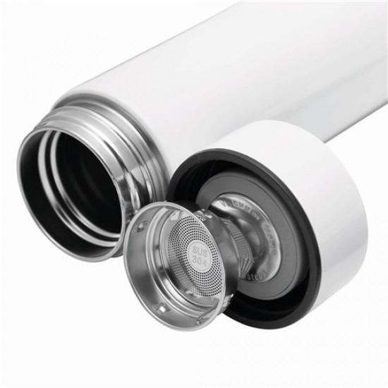 500 ml Termos Alb din Otel Inoxidabil cu Termometru