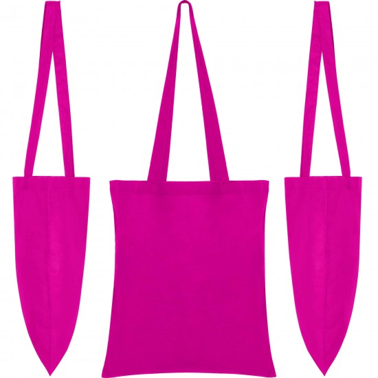 Geanta din Bumbac Mountain, Maner Lung, 37x41 cm, 140 g/m2, Fuchsia